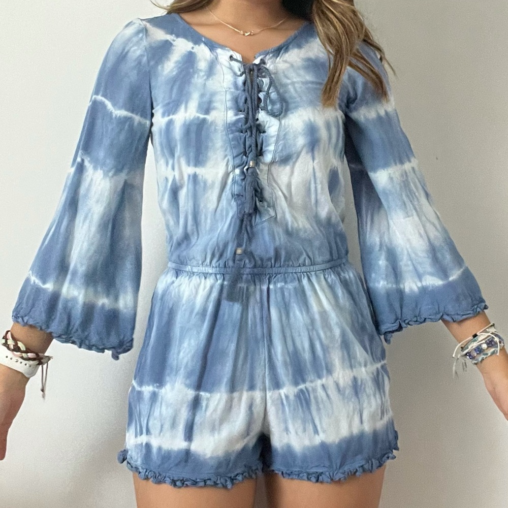American Eagle Tie Dye Long Sleeve Romper